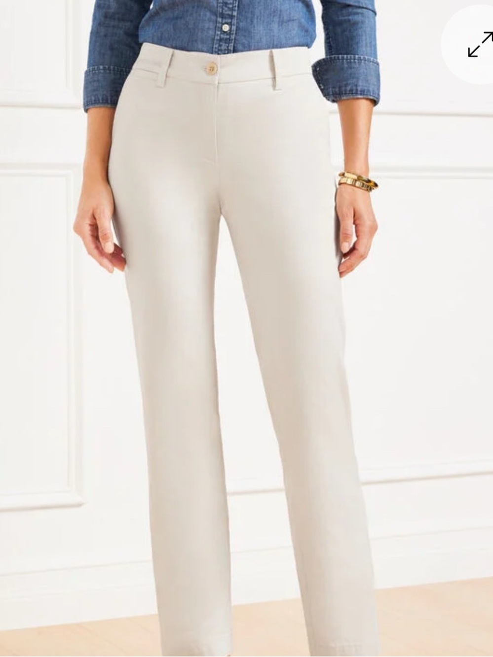 Talbots Light Beige Relaxed Fit Chino Pants Cotton Blend Casual Career Preppy 4P